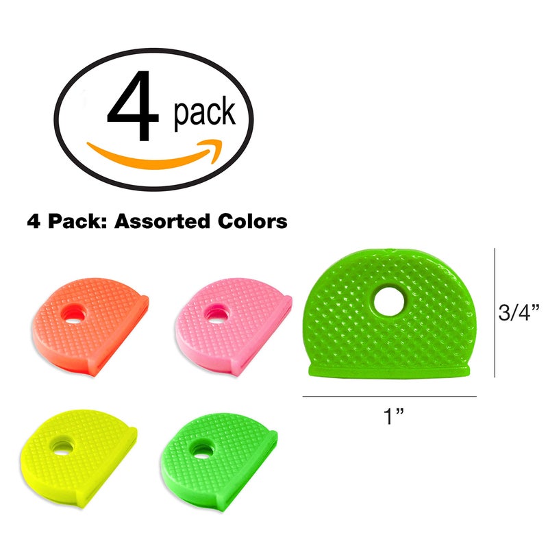 Lucky Line Medium Key Identifier Caps, Standard Size, Assorted Neon Colors, 4 Pack (16506) - Image 3